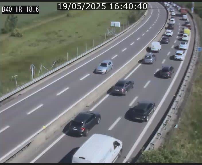 Webcam sur la route de liaison entre Micheville et Esch-Belval à la frontière entre le Luxembourg et la France. Vue orientée vers la Lorraine.