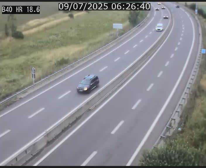 Webcam sur la route de liaison entre Micheville et Esch-Belval à la frontière entre le Luxembourg et la France. Vue orientée vers la Lorraine.