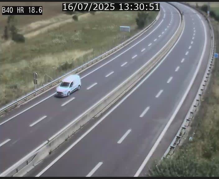Webcam sur la route de liaison entre Micheville et Esch-Belval à la frontière entre le Luxembourg et la France. Vue orientée vers la Lorraine.