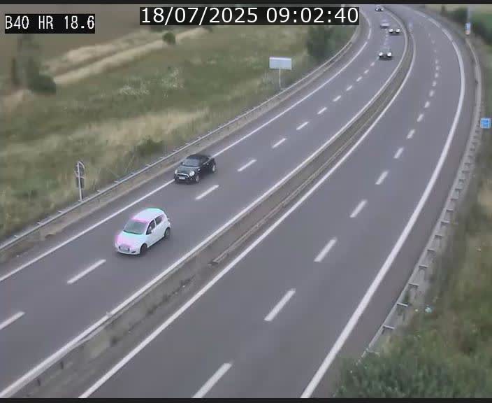 Webcam sur la route de liaison entre Micheville et Esch-Belval à la frontière entre le Luxembourg et la France. Vue orientée vers la Lorraine.