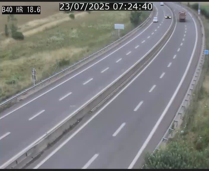Webcam sur la route de liaison entre Micheville et Esch-Belval à la frontière entre le Luxembourg et la France. Vue orientée vers la Lorraine.