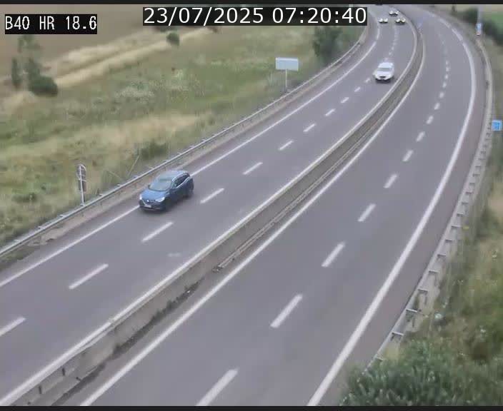 Webcam sur la route de liaison entre Micheville et Esch-Belval à la frontière entre le Luxembourg et la France. Vue orientée vers la Lorraine.
