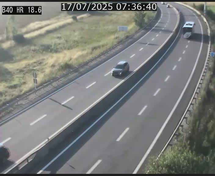 Webcam sur la route de liaison entre Micheville et Esch-Belval à la frontière entre le Luxembourg et la France. Vue orientée vers la Lorraine.