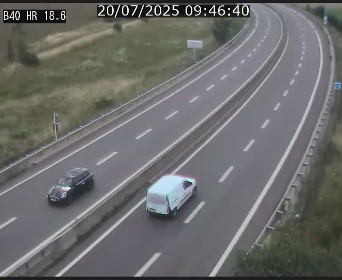Webcam sur la route de liaison entre Micheville et Esch-Belval à la frontière entre le Luxembourg et la France. Vue orientée vers la Lorraine.