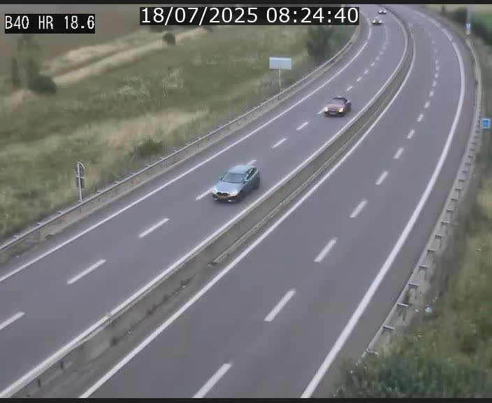 Webcam sur la route de liaison entre Micheville et Esch-Belval à la frontière entre le Luxembourg et la France. Vue orientée vers la Lorraine.