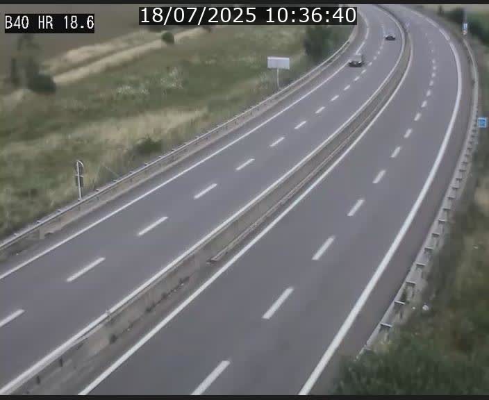 Webcam sur la route de liaison entre Micheville et Esch-Belval à la frontière entre le Luxembourg et la France. Vue orientée vers la Lorraine.