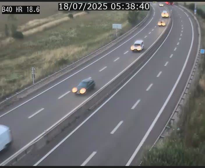 Webcam sur la route de liaison entre Micheville et Esch-Belval à la frontière entre le Luxembourg et la France. Vue orientée vers la Lorraine.