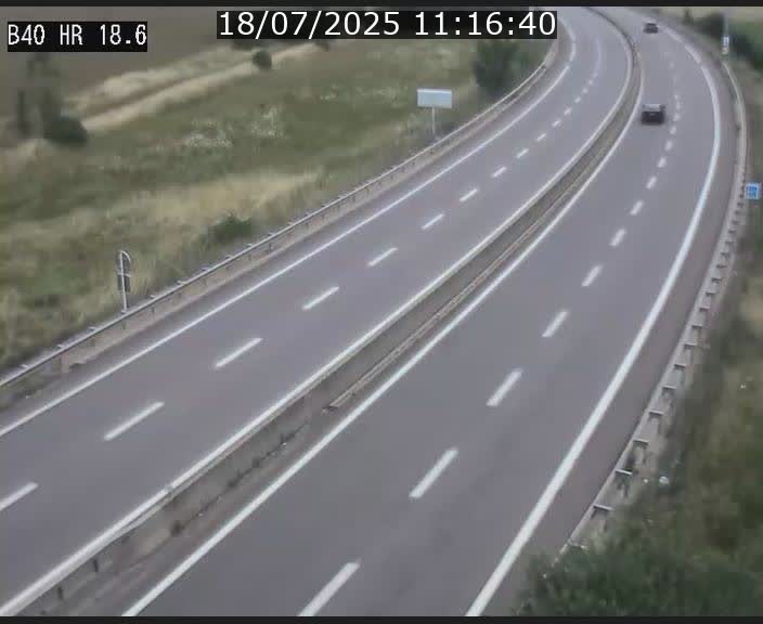 Webcam sur la route de liaison entre Micheville et Esch-Belval à la frontière entre le Luxembourg et la France. Vue orientée vers la Lorraine.