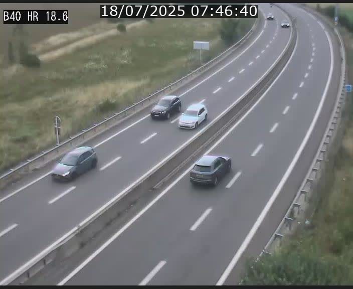Webcam sur la route de liaison entre Micheville et Esch-Belval à la frontière entre le Luxembourg et la France. Vue orientée vers la Lorraine.