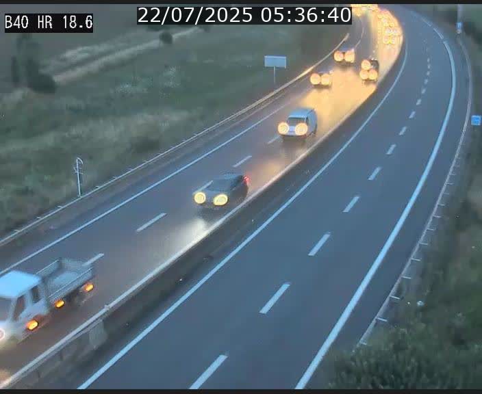 Webcam sur la route de liaison entre Micheville et Esch-Belval à la frontière entre le Luxembourg et la France. Vue orientée vers la Lorraine.