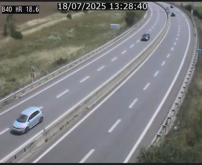 Webcam sur la route de liaison entre Micheville et Esch-Belval à la frontière entre le Luxembourg et la France. Vue orientée vers la Lorraine.