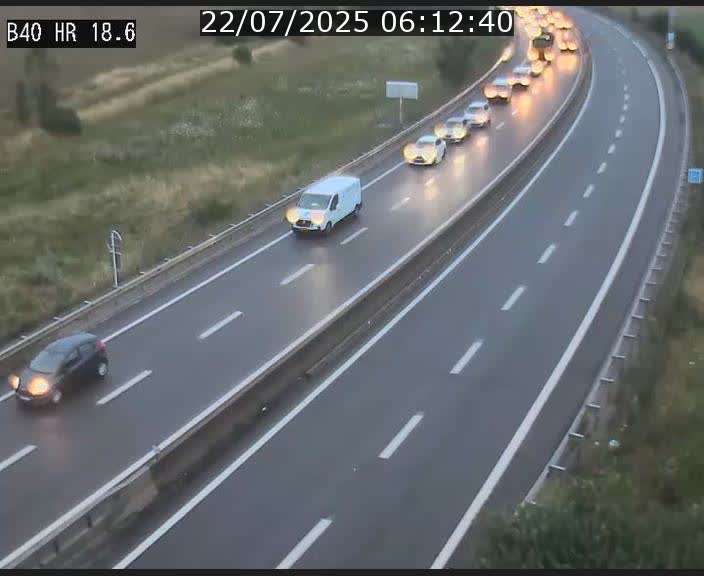 Webcam sur la route de liaison entre Micheville et Esch-Belval à la frontière entre le Luxembourg et la France. Vue orientée vers la Lorraine.