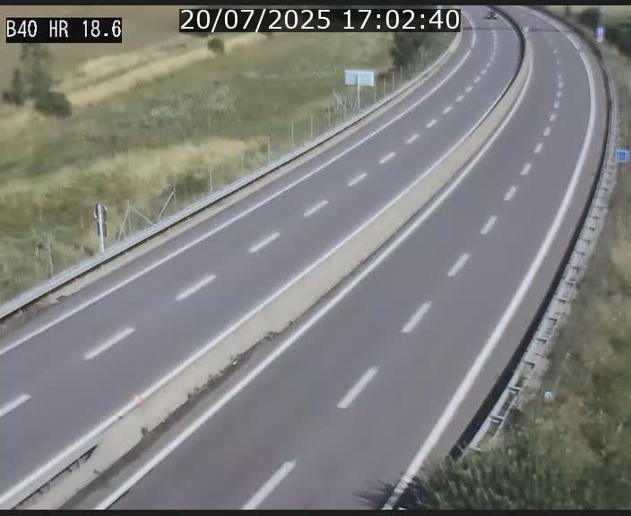 Webcam sur la route de liaison entre Micheville et Esch-Belval à la frontière entre le Luxembourg et la France. Vue orientée vers la Lorraine.