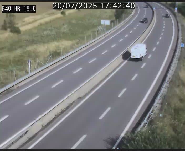 Webcam sur la route de liaison entre Micheville et Esch-Belval à la frontière entre le Luxembourg et la France. Vue orientée vers la Lorraine.