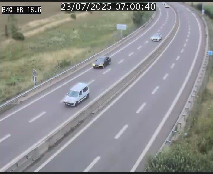 Webcam sur la route de liaison entre Micheville et Esch-Belval à la frontière entre le Luxembourg et la France. Vue orientée vers la Lorraine.