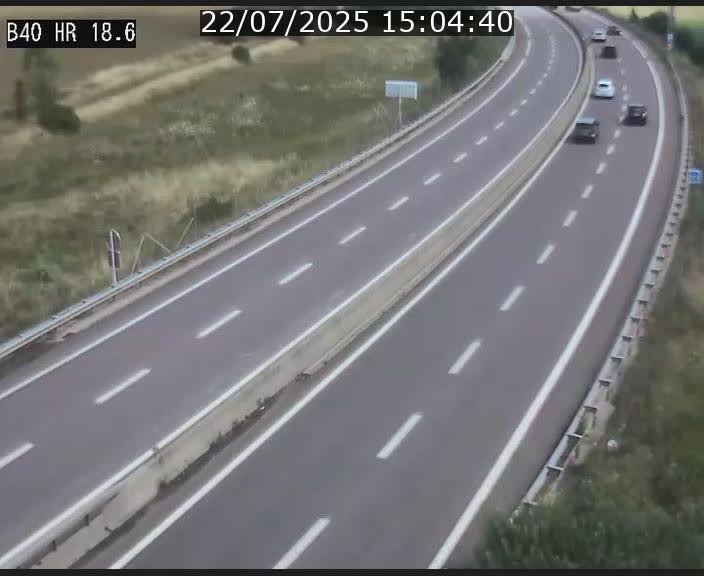 Webcam sur la route de liaison entre Micheville et Esch-Belval à la frontière entre le Luxembourg et la France. Vue orientée vers la Lorraine.