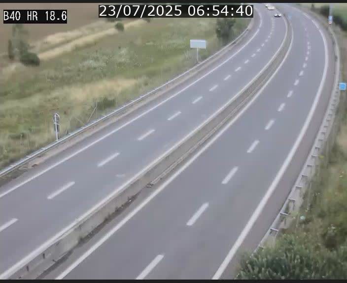 Webcam sur la route de liaison entre Micheville et Esch-Belval à la frontière entre le Luxembourg et la France. Vue orientée vers la Lorraine.