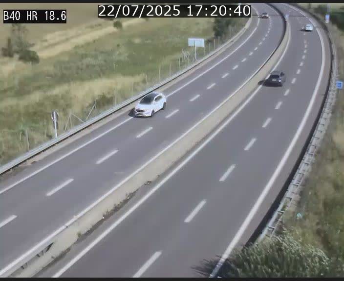 Webcam sur la route de liaison entre Micheville et Esch-Belval à la frontière entre le Luxembourg et la France. Vue orientée vers la Lorraine.