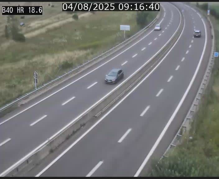 Webcam sur la route de liaison entre Micheville et Esch-Belval à la frontière entre le Luxembourg et la France. Vue orientée vers la Lorraine.