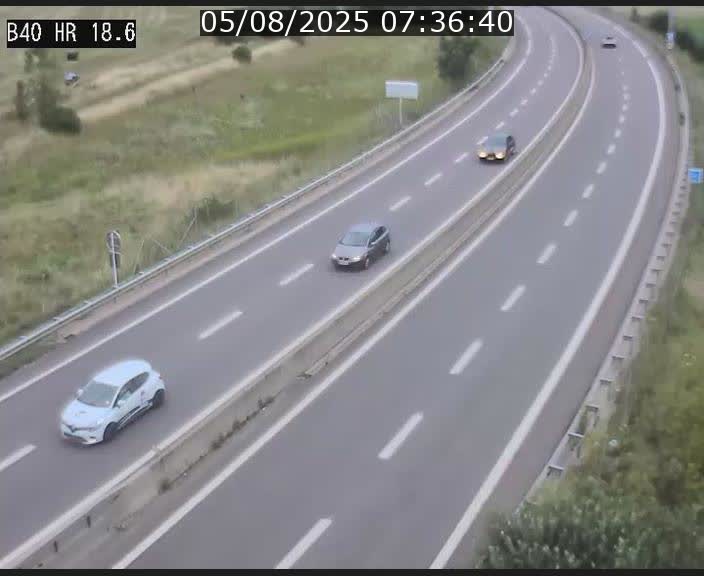 Webcam sur la route de liaison entre Micheville et Esch-Belval à la frontière entre le Luxembourg et la France. Vue orientée vers la Lorraine.