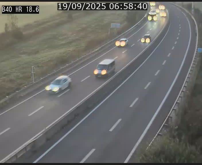 Webcam sur la route de liaison entre Micheville et Esch-Belval à la frontière entre le Luxembourg et la France. Vue orientée vers la Lorraine.