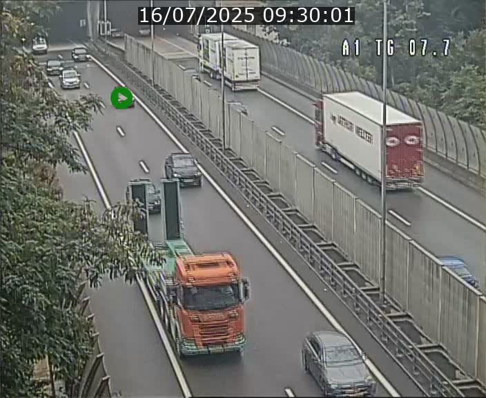 Traffic live webcam Luxembourg Kirchberg - A1 direction Luxembourg-ville - BK 7.7