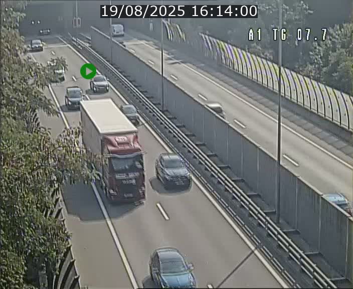 Traffic live webcam Luxembourg Kirchberg - A1 direction Luxembourg-ville - BK 7.7