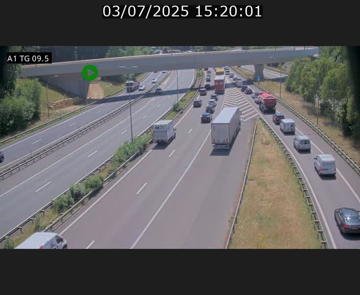 <h2>Traffic live webcam Luxembourg Jonction Grünewald - A1 direction Luxembourg-ville - BK 9.5</h2>