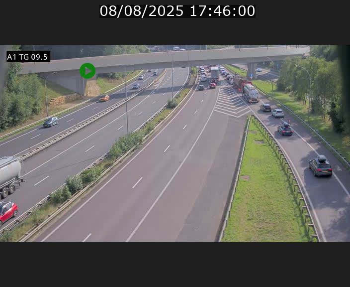 Traffic live webcam Luxembourg Jonction Grünewald - A1 direction Luxembourg-ville - BK 9.5