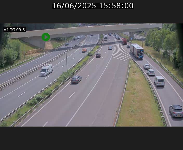 Traffic live webcam Luxembourg Jonction Grünewald - A1 direction Luxembourg-ville - BK 9.5