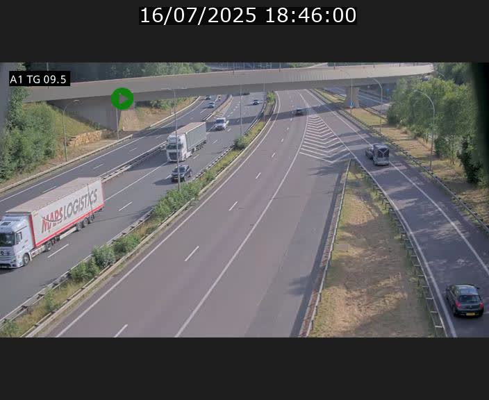 <h2>Traffic live webcam Luxembourg Jonction Grünewald - A1 direction Luxembourg-ville - BK 9.5</h2>