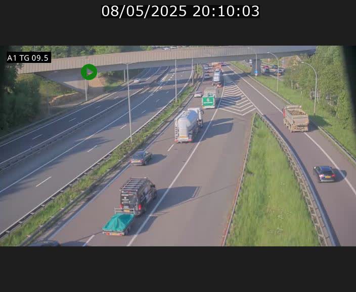 Traffic live webcam Luxembourg Jonction Grünewald - A1 direction Luxembourg-ville - BK 9.5