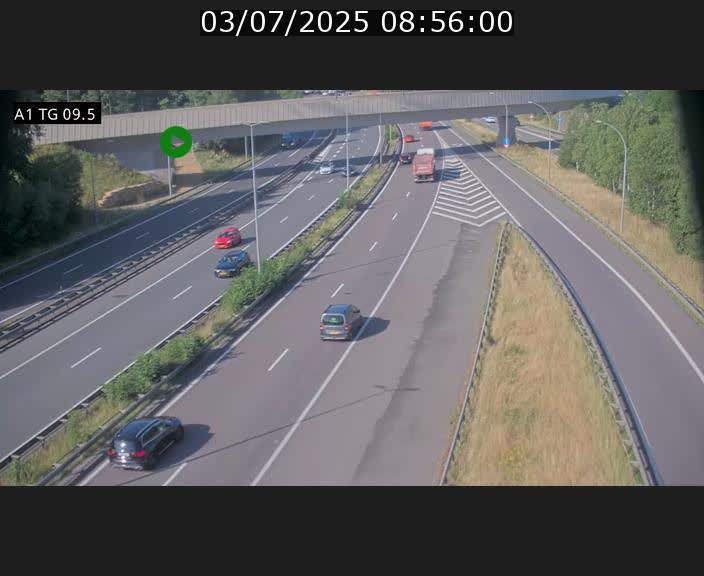 Traffic live webcam Luxembourg Jonction Grünewald - A1 direction Luxembourg-ville - BK 9.5