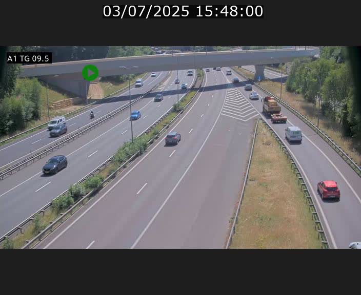 Traffic live webcam Luxembourg Jonction Grünewald - A1 direction Luxembourg-ville - BK 9.5