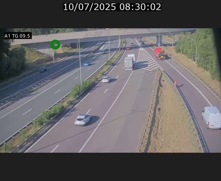 Traffic live webcam Luxembourg Jonction Grünewald - A1 direction Luxembourg-ville - BK 9.5