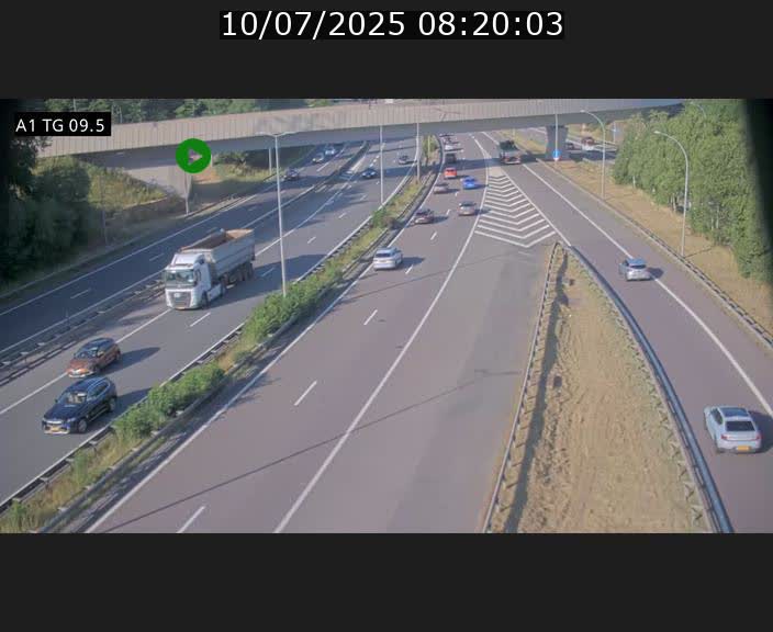 Traffic live webcam Luxembourg Jonction Grünewald - A1 direction Luxembourg-ville - BK 9.5