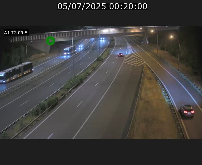 Traffic live webcam Luxembourg Jonction Grünewald - A1 direction Luxembourg-ville - BK 9.5