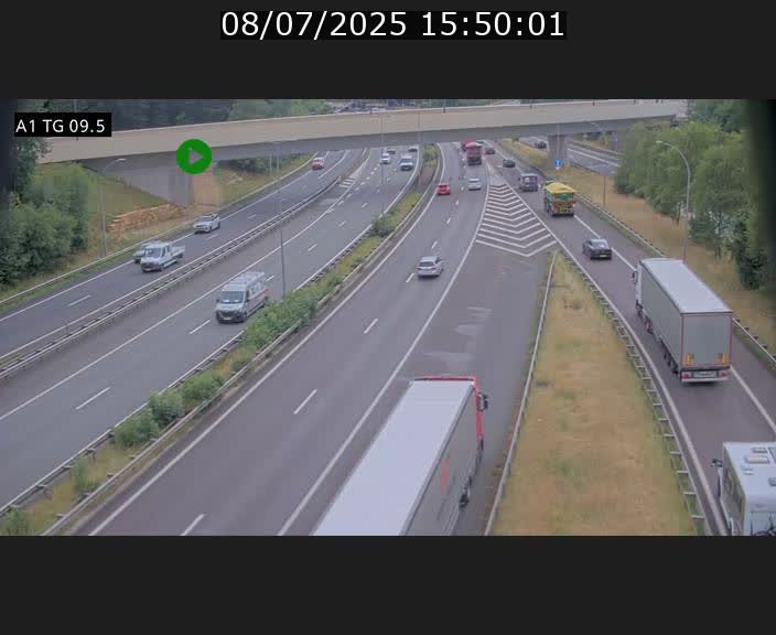 Traffic live webcam Luxembourg Jonction Grünewald - A1 direction Luxembourg-ville - BK 9.5