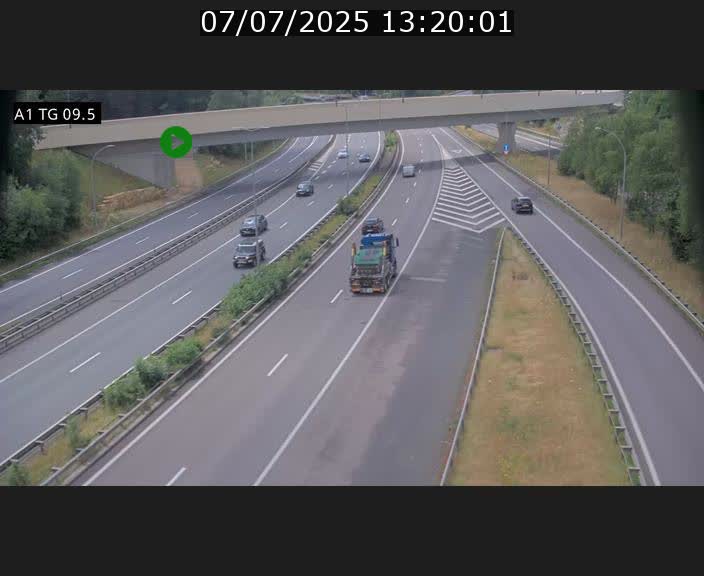 Traffic live webcam Luxembourg Jonction Grünewald - A1 direction Luxembourg-ville - BK 9.5