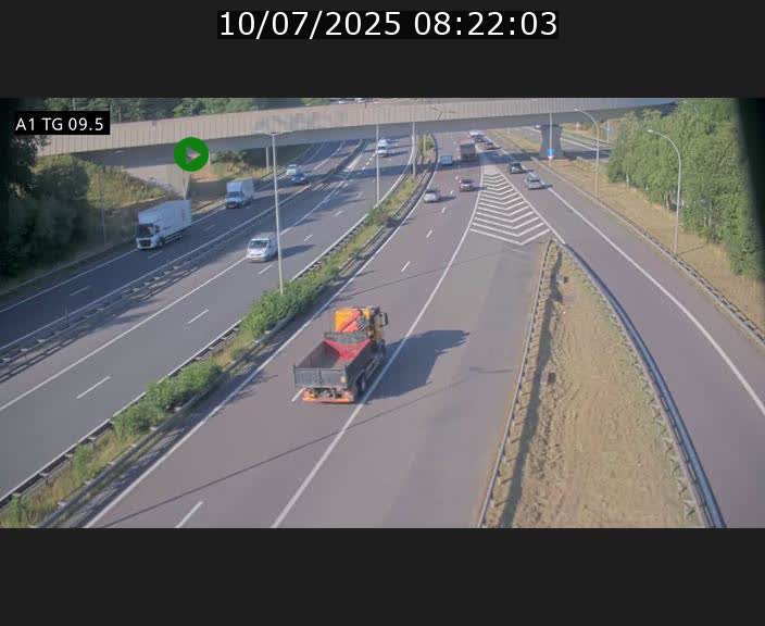 Traffic live webcam Luxembourg Jonction Grünewald - A1 direction Luxembourg-ville - BK 9.5