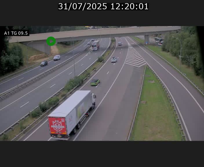 Traffic live webcam Luxembourg Jonction Grünewald - A1 direction Luxembourg-ville - BK 9.5