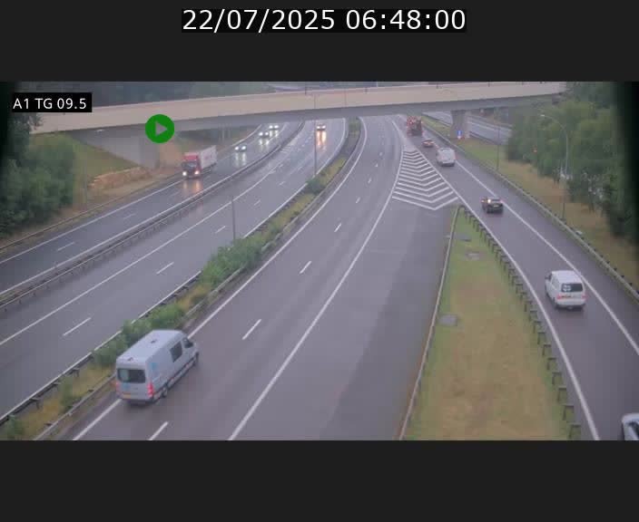 Traffic live webcam Luxembourg Jonction Grünewald - A1 direction Luxembourg-ville - BK 9.5