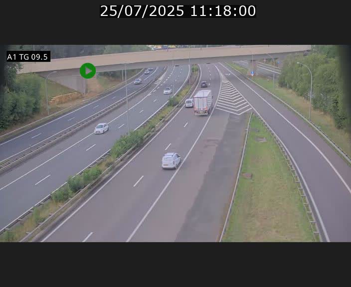 Traffic live webcam Luxembourg Jonction Grünewald - A1 direction Luxembourg-ville - BK 9.5