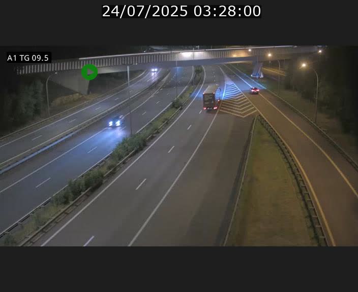 Traffic live webcam Luxembourg Jonction Grünewald - A1 direction Luxembourg-ville - BK 9.5
