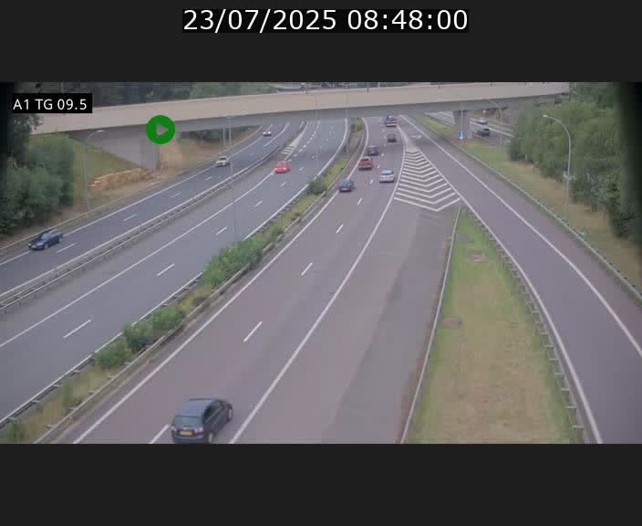 Traffic live webcam Luxembourg Jonction Grünewald - A1 direction Luxembourg-ville - BK 9.5