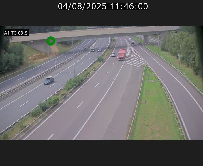 Traffic live webcam Luxembourg Jonction Grünewald - A1 direction Luxembourg-ville - BK 9.5