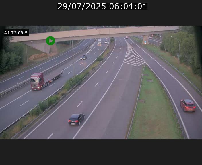 Traffic live webcam Luxembourg Jonction Grünewald - A1 direction Luxembourg-ville - BK 9.5