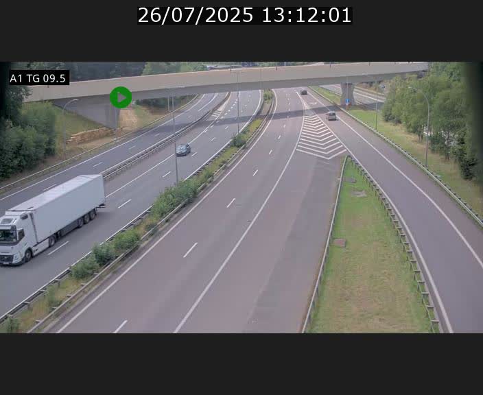 Traffic live webcam Luxembourg Jonction Grünewald - A1 direction Luxembourg-ville - BK 9.5