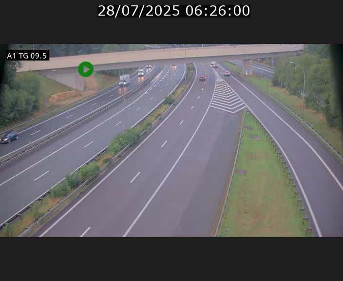 Traffic live webcam Luxembourg Jonction Grünewald - A1 direction Luxembourg-ville - BK 9.5