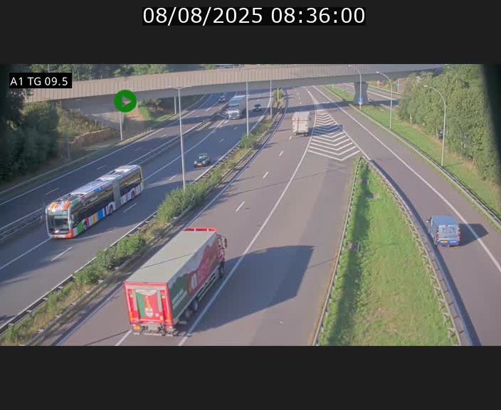 Traffic live webcam Luxembourg Jonction Grünewald - A1 direction Luxembourg-ville - BK 9.5